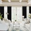image:imageHVERSAILTEX Ivory Curtains for Bedroom Window Treatment Blackout Thermal Insulated Room Darkening Solid Grommet CurtainsDrapes for Living Room Set of 2 Panels 52 by 84 Inch Long IvoryCreamJet Black