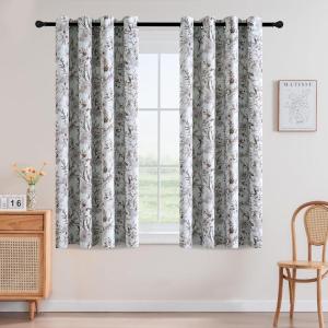 image:imageHVERSAILTEX Blackout Curtains 84 Inch Length 2 Panels Set Floral Print Curtain Drapes for Living Room Thermal Insulated Grommet Window Curtains for Bedroom  Traditional Floral in Sage and BrownFrench Jouy Flora in Macchiato