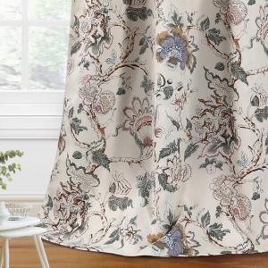 image:imageHVERSAILTEX Blackout Curtains 84 Inch Length 2 Panels Set Floral Print Curtain Drapes for Living Room Thermal Insulated Grommet Window Curtains for Bedroom  Traditional Floral in Sage and BrownFloral in Sage and Brown