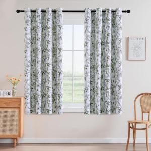image:imageHVERSAILTEX Blackout Curtains 84 Inch Length 2 Panels Set Floral Print Curtain Drapes for Living Room Thermal Insulated Grommet Window Curtains for Bedroom  Traditional Floral in Sage and BrownFrench Jouy Flora in Sage