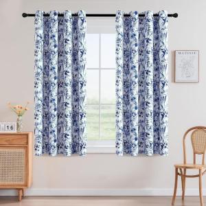 image:imageHVERSAILTEX Blackout Curtains 84 Inch Length 2 Panels Set Floral Print Curtain Drapes for Living Room Thermal Insulated Grommet Window Curtains for Bedroom  Traditional Floral in Sage and BrownFrench Jouy Flora in Blue