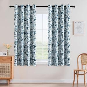 image:imageHVERSAILTEX Blackout Curtains 84 Inch Length 2 Panels Set Floral Print Curtain Drapes for Living Room Thermal Insulated Grommet Window Curtains for Bedroom  Traditional Floral in Sage and BrownFrench Jouy Flora in Stone Blue