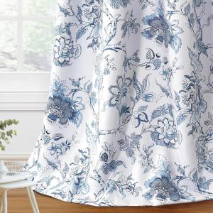 image:imageHVERSAILTEX Blackout Curtains 84 Inch Length 2 Panels Set Floral Print Curtain Drapes for Living Room Thermal Insulated Grommet Window Curtains for Bedroom  Traditional Floral in Sage and BrownFloral in Storm Blue