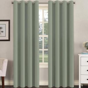 image:imageHVERSAILTEX Ivory Curtains for Bedroom Window Treatment Blackout Thermal Insulated Room Darkening Solid Grommet CurtainsDrapes for Living Room Set of 2 Panels 52 by 84 Inch Long IvoryCreamSea Grass