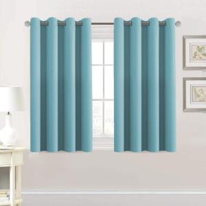 image:imageHVERSAILTEX Ivory Curtains for Bedroom Window Treatment Blackout Thermal Insulated Room Darkening Solid Grommet CurtainsDrapes for Living Room Set of 2 Panels 52 by 84 Inch Long IvoryCreamAqua