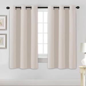 image:imageHVERSAILTEX Ivory Curtains for Bedroom Window Treatment Blackout Thermal Insulated Room Darkening Solid Grommet CurtainsDrapes for Living Room Set of 2 Panels 52 by 84 Inch Long IvoryCreamNatural
