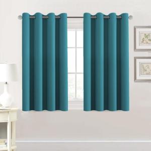 image:imageHVERSAILTEX Ivory Curtains for Bedroom Window Treatment Blackout Thermal Insulated Room Darkening Solid Grommet CurtainsDrapes for Living Room Set of 2 Panels 52 by 84 Inch Long IvoryCreamTurquoise Blue