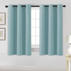 image:imageHVERSAILTEX Ivory Curtains for Bedroom Window Treatment Blackout Thermal Insulated Room Darkening Solid Grommet CurtainsDrapes for Living Room Set of 2 Panels 52 by 84 Inch Long IvoryCreamMineral Blue