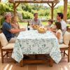 image:imageHVERSAILTEX Linen Table Cloths Floral Printed Tablecloth SpillProof Waterproof Table Cover for Dining Buffet Feature Soft and Thick Fabric Wrinkle Free 60 x 120 Inch Adela Botanical Motif  SageRetro Floral  Sage