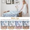 image:imageHVERSAILTEX Linen Table Cloths Floral Printed Tablecloth SpillProof Waterproof Table Cover for Dining Buffet Feature Soft and Thick Fabric Wrinkle Free 60 x 120 Inch Adela Botanical Motif  SageRetro Floral  Stone Blue