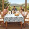 image:imageHVERSAILTEX Linen Table Cloths Floral Printed Tablecloth SpillProof Waterproof Table Cover for Dining Buffet Feature Soft and Thick Fabric Wrinkle Free 60 x 120 Inch Adela Botanical Motif  SageVintage Botanical  Blue