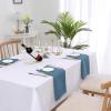 image:imageHVERSAILTEX Linen Table Cloths Floral Printed Tablecloth SpillProof Waterproof Table Cover for Dining Buffet Feature Soft and Thick Fabric Wrinkle Free 60 x 120 Inch Adela Botanical Motif  SageInk Blue