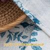 image:imageHVERSAILTEX Linen Table Cloths Floral Printed Tablecloth SpillProof Waterproof Table Cover for Dining Buffet Feature Soft and Thick Fabric Wrinkle Free 60 x 120 Inch Adela Botanical Motif  SageRetro Floral  Stone Blue