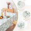 image:imageHVERSAILTEX Linen Table Cloths Floral Printed Tablecloth SpillProof Waterproof Table Cover for Dining Buffet Feature Soft and Thick Fabric Wrinkle Free 60 x 120 Inch Adela Botanical Motif  SageRetro Floral  Sage