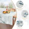 image:imageHVERSAILTEX Linen Table Cloths Floral Printed Tablecloth SpillProof Waterproof Table Cover for Dining Buffet Feature Soft and Thick Fabric Wrinkle Free 60 x 120 Inch Adela Botanical Motif  SageVintage Botanical  Blue