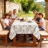 image:imageHVERSAILTEX Linen Table Cloths Floral Printed Tablecloth SpillProof Waterproof Table Cover for Dining Buffet Feature Soft and Thick Fabric Wrinkle Free 60 x 120 Inch Adela Botanical Motif  SageRetro Floral  Brown