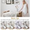 image:imageHVERSAILTEX Linen Table Cloths Floral Printed Tablecloth SpillProof Waterproof Table Cover for Dining Buffet Feature Soft and Thick Fabric Wrinkle Free 60 x 120 Inch Adela Botanical Motif  SageRetro Floral  Brown