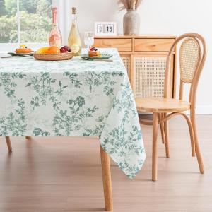 image:imageHVERSAILTEX Linen Table Cloths Floral Printed Tablecloth SpillProof Waterproof Table Cover for Dining Buffet Feature Soft and Thick Fabric Wrinkle Free 60 x 120 Inch Adela Botanical Motif  SageRetro Floral  Sage