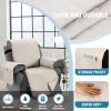image:imageHVERSAILTEX 100 Waterproof Loveseat Recliner Cover with Center Console Anti Slip Reclining Loveseat Cover with Adjustable Elastic Straps Recliner Loveseat with Console Rocket GrayCoconut Milk