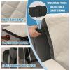 image:imageHVERSAILTEX 100 Waterproof Loveseat Recliner Cover with Center Console Anti Slip Reclining Loveseat Cover with Adjustable Elastic Straps Recliner Loveseat with Console Rocket GrayCoconut Milk