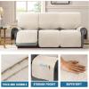 image:imageHVERSAILTEX 100 Waterproof Loveseat Recliner Cover with Center Console Anti Slip Reclining Loveseat Cover with Adjustable Elastic Straps Recliner Loveseat with Console Rocket GrayCoconut Milk