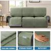 image:imageHVERSAILTEX 100 Waterproof Loveseat Recliner Cover with Center Console Anti Slip Reclining Loveseat Cover with Adjustable Elastic Straps Recliner Loveseat with Console Rocket GrayPale Aqua