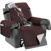 image:imageHVERSAILTEX 100 Waterproof Loveseat Recliner Cover with Center Console Anti Slip Reclining Loveseat Cover with Adjustable Elastic Straps Recliner Loveseat with Console Rocket GrayChocolate