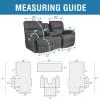 image:imageHVERSAILTEX 100 Waterproof Loveseat Recliner Cover with Center Console Anti Slip Reclining Loveseat Cover with Adjustable Elastic Straps Recliner Loveseat with Console Rocket GrayChocolate