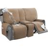 image:imageHVERSAILTEX 100 Waterproof Loveseat Recliner Cover with Center Console Anti Slip Reclining Loveseat Cover with Adjustable Elastic Straps Recliner Loveseat with Console Rocket GrayFrench Oak