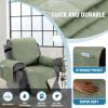 image:imageHVERSAILTEX 100 Waterproof Loveseat Recliner Cover with Center Console Anti Slip Reclining Loveseat Cover with Adjustable Elastic Straps Recliner Loveseat with Console Rocket GrayPale Aqua