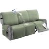 image:imageHVERSAILTEX 100 Waterproof Loveseat Recliner Cover with Center Console Anti Slip Reclining Loveseat Cover with Adjustable Elastic Straps Recliner Loveseat with Console Rocket GrayPale Aqua