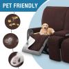 image:imageHVERSAILTEX 100 Waterproof Loveseat Recliner Cover with Center Console Anti Slip Reclining Loveseat Cover with Adjustable Elastic Straps Recliner Loveseat with Console Rocket GrayChocolate