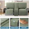 image:imageHVERSAILTEX 100 Waterproof Loveseat Recliner Cover with Center Console Anti Slip Reclining Loveseat Cover with Adjustable Elastic Straps Recliner Loveseat with Console Rocket GrayPale Aqua