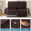 image:imageHVERSAILTEX 100 Waterproof Loveseat Recliner Cover with Center Console Anti Slip Reclining Loveseat Cover with Adjustable Elastic Straps Recliner Loveseat with Console Rocket GrayChocolate