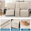 image:imageHVERSAILTEX 100 Waterproof Loveseat Recliner Cover with Center Console Anti Slip Reclining Loveseat Cover with Adjustable Elastic Straps Recliner Loveseat with Console Rocket GrayCoconut Milk