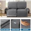 image:imageHVERSAILTEX 100 Waterproof Loveseat Recliner Cover with Center Console Anti Slip Reclining Loveseat Cover with Adjustable Elastic Straps Recliner Loveseat with Console Rocket GrayRocket Gray