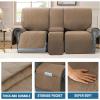 image:imageHVERSAILTEX 100 Waterproof Loveseat Recliner Cover with Center Console Anti Slip Reclining Loveseat Cover with Adjustable Elastic Straps Recliner Loveseat with Console Rocket GrayFrench Oak