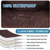 image:imageHVERSAILTEX 100 Waterproof Loveseat Recliner Cover with Center Console Anti Slip Reclining Loveseat Cover with Adjustable Elastic Straps Recliner Loveseat with Console Rocket GrayChocolate