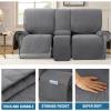image:imageHVERSAILTEX 100 Waterproof Loveseat Recliner Cover with Center Console Anti Slip Reclining Loveseat Cover with Adjustable Elastic Straps Recliner Loveseat with Console Rocket GrayRocket Gray