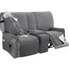 image:imageHVERSAILTEX 100 Waterproof Loveseat Recliner Cover with Center Console Anti Slip Reclining Loveseat Cover with Adjustable Elastic Straps Recliner Loveseat with Console Rocket GrayRocket Gray