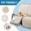 image:imageHVERSAILTEX 100 Waterproof Loveseat Recliner Cover with Center Console Anti Slip Reclining Loveseat Cover with Adjustable Elastic Straps Recliner Loveseat with Console Rocket GrayCoconut Milk