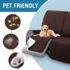 image:imageHVERSAILTEX 100 Waterproof Loveseat Recliner Cover with Center Console Anti Slip Reclining Loveseat Cover with Adjustable Elastic Straps Recliner Loveseat with Console Rocket GrayChocolate