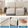 image:imageHVERSAILTEX 100 Waterproof Loveseat Recliner Cover with Center Console Anti Slip Reclining Loveseat Cover with Adjustable Elastic Straps Recliner Loveseat with Console Rocket GrayCoconut Milk