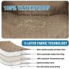 image:imageHVERSAILTEX 100 Waterproof Loveseat Recliner Cover with Center Console Anti Slip Reclining Loveseat Cover with Adjustable Elastic Straps Recliner Loveseat with Console Rocket GrayFrench Oak