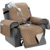 image:imageHVERSAILTEX 100 Waterproof Loveseat Recliner Cover with Center Console Anti Slip Reclining Loveseat Cover with Adjustable Elastic Straps Recliner Loveseat with Console Rocket GrayFrench Oak