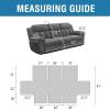 image:imageHVERSAILTEX 100 Waterproof Loveseat Recliner Cover with Center Console Anti Slip Reclining Loveseat Cover with Adjustable Elastic Straps Recliner Loveseat with Console Rocket GrayChocolate