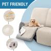 image:imageHVERSAILTEX 100 Waterproof Loveseat Recliner Cover with Center Console Anti Slip Reclining Loveseat Cover with Adjustable Elastic Straps Recliner Loveseat with Console Rocket GrayCoconut Milk