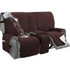 image:imageHVERSAILTEX 100 Waterproof Loveseat Recliner Cover with Center Console Anti Slip Reclining Loveseat Cover with Adjustable Elastic Straps Recliner Loveseat with Console Rocket GrayChocolate