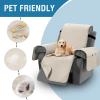 image:imageHVERSAILTEX 100 Waterproof Loveseat Recliner Cover with Center Console Anti Slip Reclining Loveseat Cover with Adjustable Elastic Straps Recliner Loveseat with Console Rocket GrayCoconut Milk
