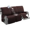 image:imageHVERSAILTEX 100 Waterproof Loveseat Recliner Cover with Center Console Anti Slip Reclining Loveseat Cover with Adjustable Elastic Straps Recliner Loveseat with Console Rocket GrayChocolate